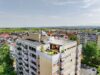 Exklusives Penthouse mit großzügigen Dachterrassen, Sauna und Panoramablick über den Kaiserstuhl - Luftaufnahme Terrasse